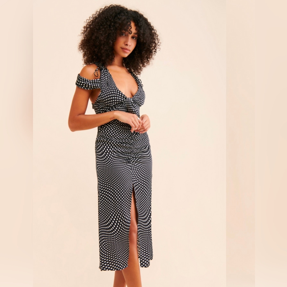 For Love And Lemons Black and White Midi Dress